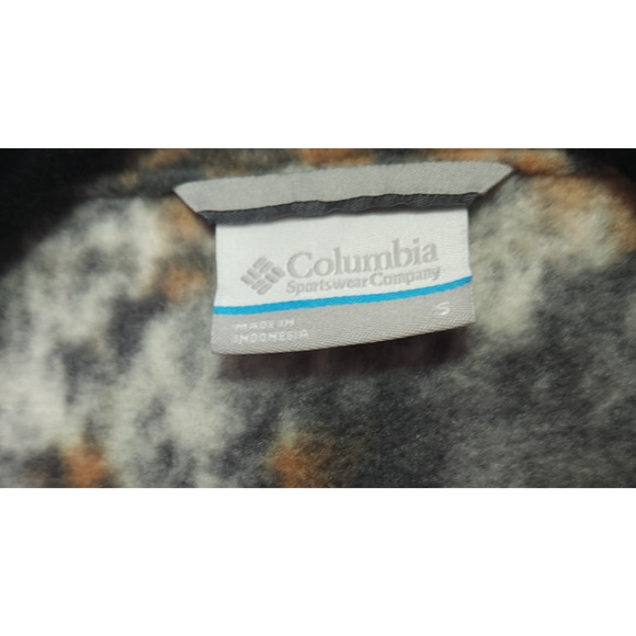 Mens Columbia Steens Mountain Printed Jacket Dark Stone Timberwood Fleece Zip, S - Picture 9 of 16
